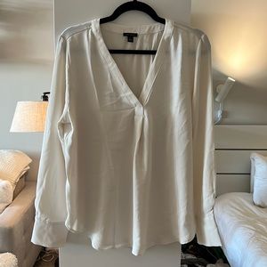 Ann Taylor Mixed Media Pleat Front Top